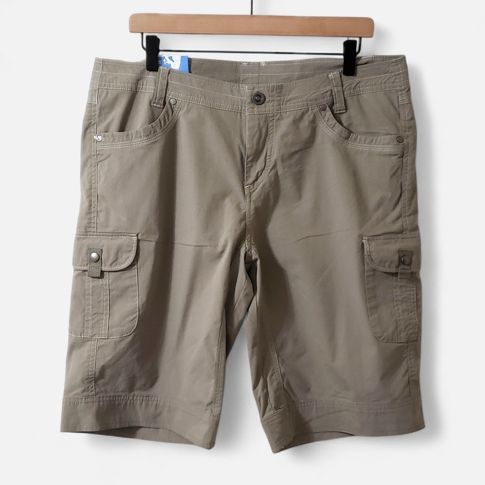 NWT Kuhl Anika Short 11" Tufflex Kuhlcurve Cargo Hiking Shorts Brown Womens 14
